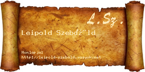 Leipold Szebáld névjegykártya